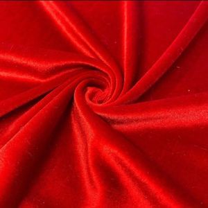 Stretch Velvet Fabric By the Yard - Red